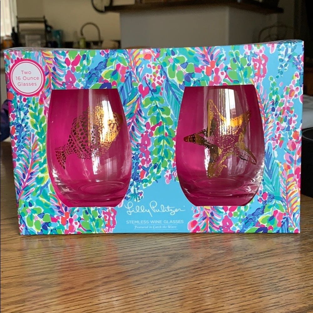 Lilly Pulitzer Wine Glasses NIB